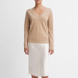Vince Camel Cashmere Weekend V-Neck Sweater - L